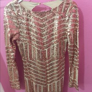 L’Atiste rose gold sequin dress